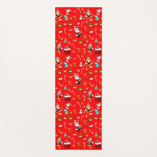 Merry Christmas Nice Naughty 25 December Christmas Yoga Mat (Front)