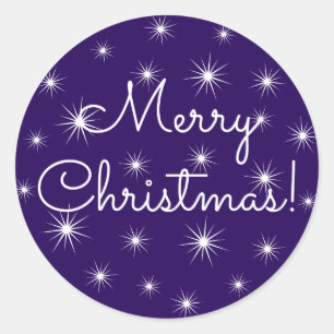 Merry Christmas Night Starry Sky Classic Round Sticker