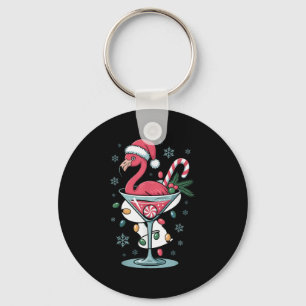 Merry Christmas Nk Flamingo Wine Drinking Lights X Key Ring