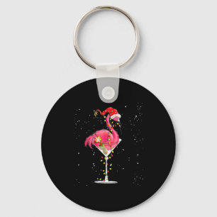 Merry Christmas Nk Flamingo Wine Drinking Lights X Key Ring