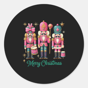 Merry Christmas Nk Nutcracker Fantasy  Classic Round Sticker