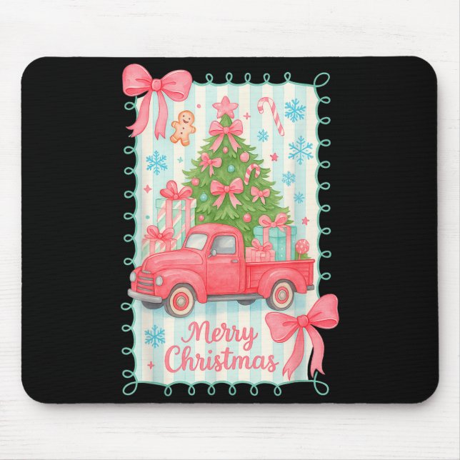 Merry Christmas Nk Truck Family Matching Pajamas G Mouse Pad (Front)