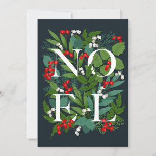 Merry Christmas NOEL Rustic Corporate Greeting Holiday Card