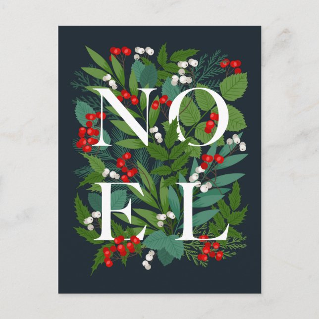 Merry Christmas NOEL Rustic Corporate Greeting Holiday Postcard (Front)