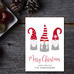 Merry Christmas Nordic Gnomes Holiday Card