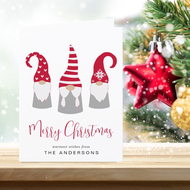 Merry Christmas Nordic Gnomes Holiday Card (Spread the love and joy of the season with your friends and family near and far)