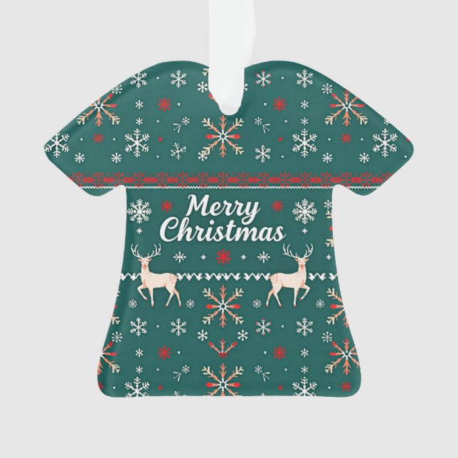 Merry Christmas nordic pattern Ornament (Front)