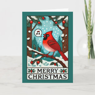 Merry Christmas northern Red Cardinal Card