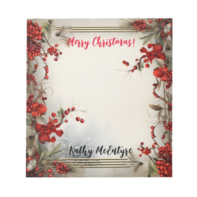 Merry Christmas Notepad (Front)