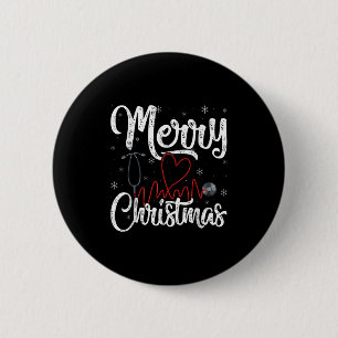 Merry Christmas Nurse Nursing Stethoscope, 6 Cm Round Badge