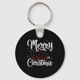 Merry Christmas Nurse Nursing Stethoscope,  Key Ring