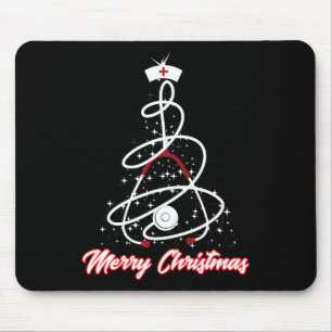 Merry Christmas Nurse Shirt Yuletide Practitioners Mouse Pad