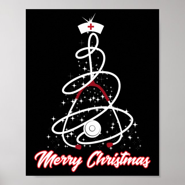 Merry Christmas Nurse Shirt Yuletide Practitioners Poster (Front)