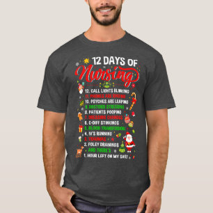Merry Christmas Nurse Xmas 12 Days Of Nursing Paja T-Shirt
