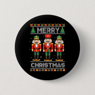 Merry Christmas Nutcracker Ballet Festive Xmas Men 6 Cm Round Badge