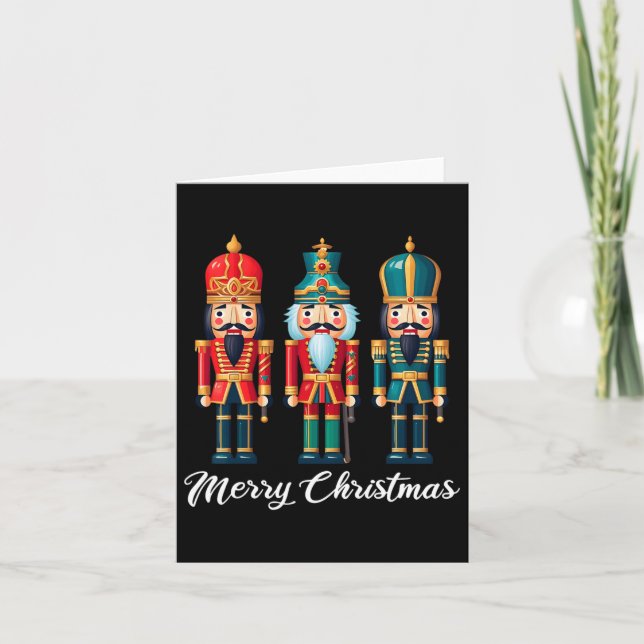 Merry Christmas Nutcracker Ballet Festive Xmas Men Card (Front)