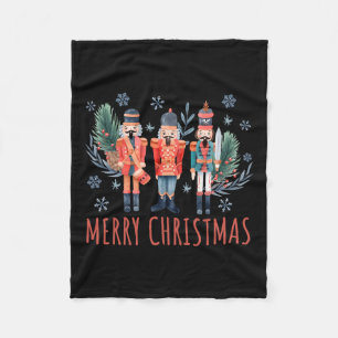 Merry Christmas Nutcracker Ballet Festive Xmas Men Fleece Blanket