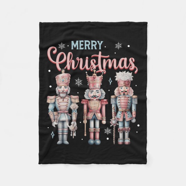 Merry Christmas Nutcracker Ballet Festive Xmas Men Fleece Blanket (Front)