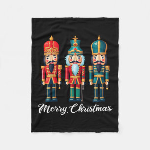 Merry Christmas Nutcracker Ballet Festive Xmas Men Fleece Blanket