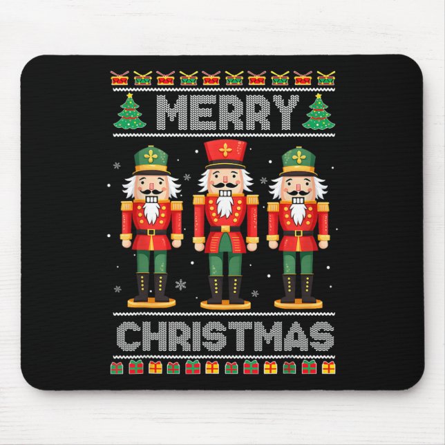 Merry Christmas Nutcracker Ballet Festive Xmas Men Mouse Pad (Front)