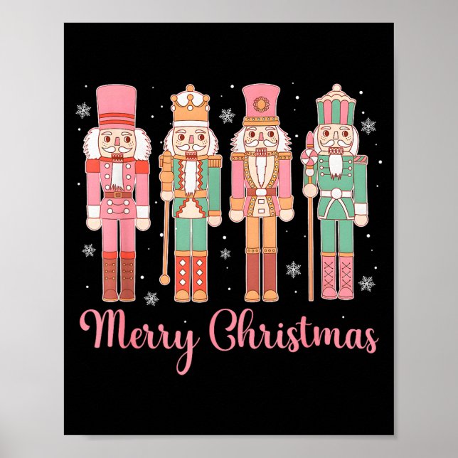 Merry Christmas Nutcracker Ballet Festive Xmas Men Poster (Front)