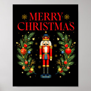 Merry Christmas Nutcracker Ballet Festive Xmas Men Poster