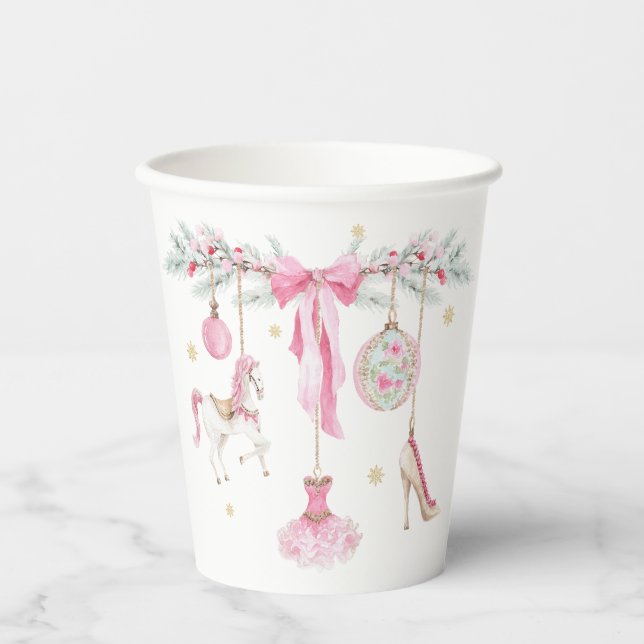 Merry Christmas Nutcracker Ballet Watercolor baby  Paper Cups (Front)