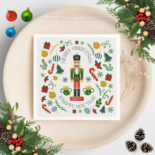 Merry Christmas nutcracker custom monogram Napkin