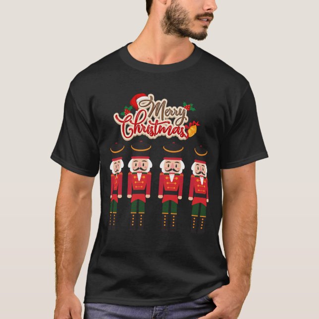 Merry Christmas Nutcracker Festive Holiday Tee (Front)