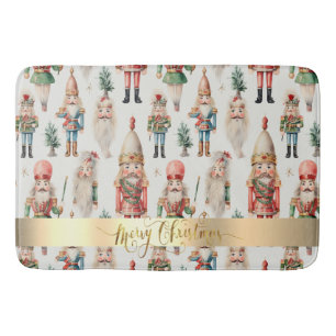 Merry Christmas Nutcracker Holiday Bath Mat