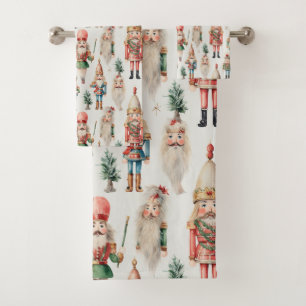 Merry Christmas Nutcracker Holiday Bath Towel Set