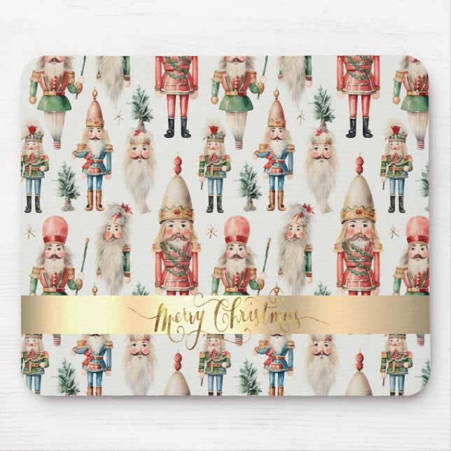Merry Christmas Nutcracker Holiday Mouse Pad (Front)