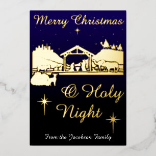 Merry Christmas O Holy Night Carol Nativity Scene