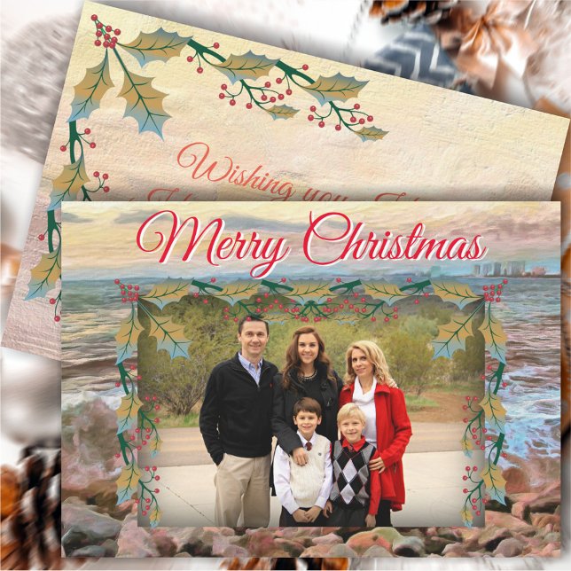 Merry Christmas Ocean Waves 0742 Holiday Card (Creator Uploaded)