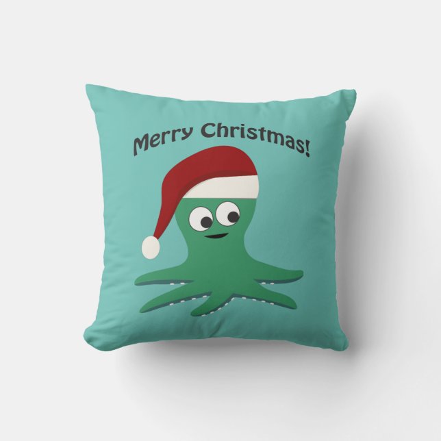 Merry Christmas Octopus Cushion (Front)