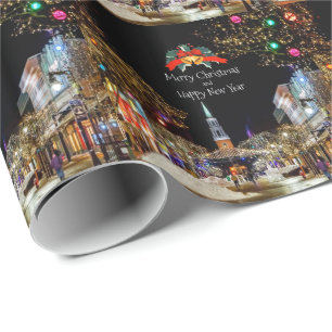 Merry Christmas, Old-Fashioned holiday celebration Wrapping Paper
