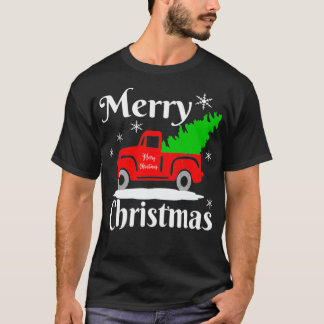 Merry Christmas Old Vintage Red Truck With Christm T-Shirt