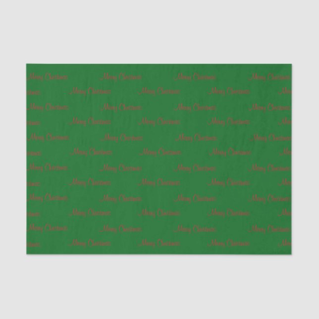Merry Christmas on Green Tissue Paper (Front)