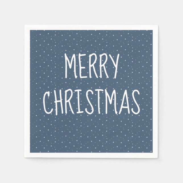Merry Christmas On Stars Napkin (Front)