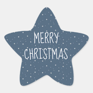 Merry Christmas On Stars Star Sticker