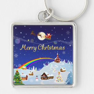 Merry Christmas on the Full Moon Key Ring
