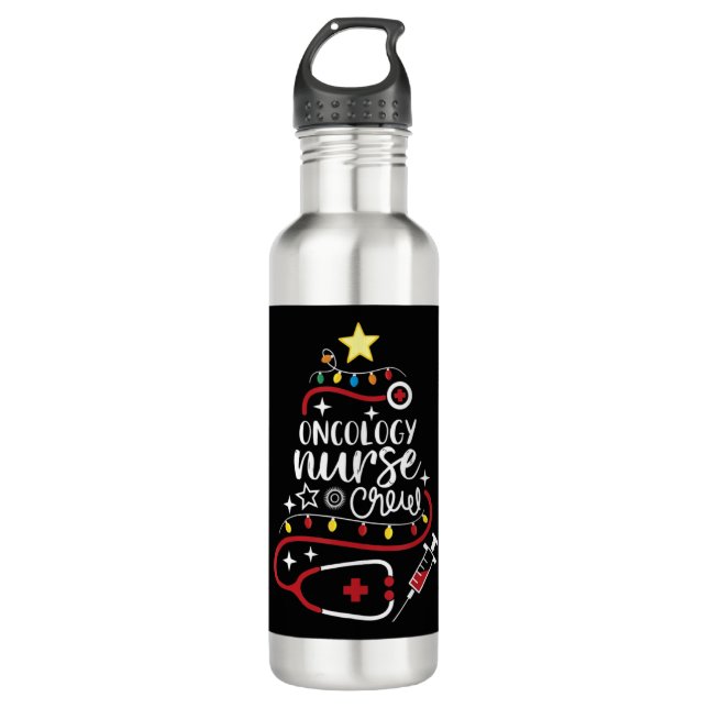 Merry Christmas Oncologist Nursing Gift Oncology N 710 Ml Water Bottle (Front)