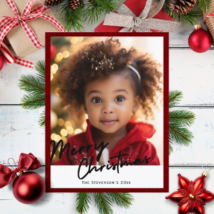 Merry Christmas One Photo Holiday Postcard