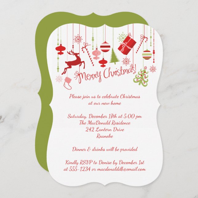 Merry Christmas Open House Invitation (Front/Back)