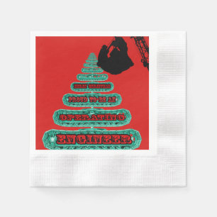 MERRY CHRISTMAS OPERATING ENGINEER CRANE OPERATOR NAPKIN