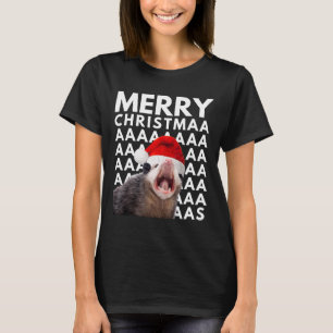 Merry Christmas Opossum Screaming Fun Men Women Ki T-Shirt