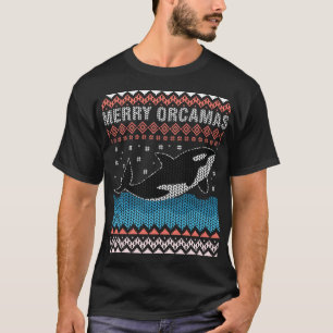 Merry Christmas Orca Whale Ugly Christmas as Boy a T-Shirt