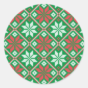 Merry Christmas Ornament Classic Round Sticker