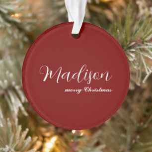 merry Christmas Ornament Featuring Your Name