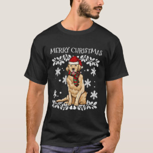 Merry Christmas Ornament Golden Retriever Xmas San T-Shirt